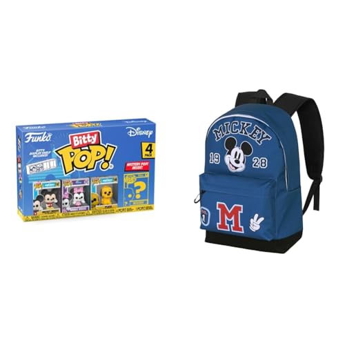 Funko Bitty Pop Disney Topolino/Minnie/Pluto – Mini figure da collezione 2,2 cm, Zaino Disney Topolino Class HS Fan 2.2 31×44 cm Blu
