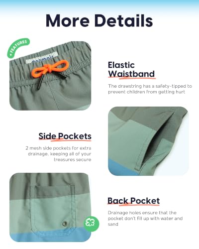 Image of maamgic Boys Swim Trunks with Compression Liner Toddler Stretch Swim Shorts