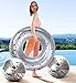POZA 2 Silver Inflatable Beach Balls - Luxurious Blow Up Beach Ball with Sparkly Silver Confetti, Heavy Duty Vinyl Pool Balls for Kids and Adults, UV Resistant Pool Balls for Swimming Pool or Beach