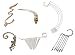 Bundle Monster 6pc Punk Style Ear Wrap Charm Ear Cuff Earring Stud Fashion Accessory for Pierced + Non Pierced Ears - Set 1