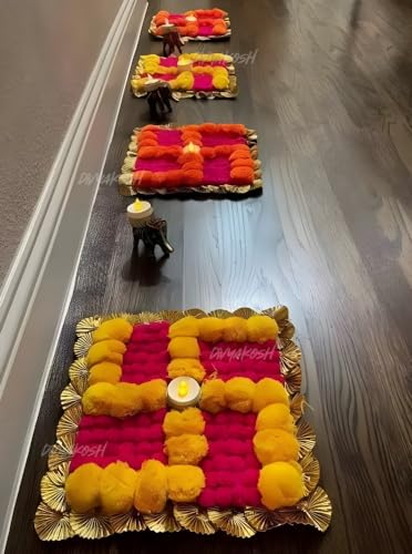 Image of Divyakosh Rangoli Mats, Swastik for Home Corridor, Living Room, Hall Decoration, Pack of 6, Diwali Decoration Items for Home Decor