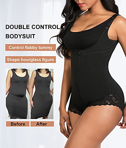 Yianna Shapewear For Women Tummy Control Fajas Colombianas Open Bust Body Shaper Slimmer Bodysuit Black,Ya7200-Black-Xl #TOP5