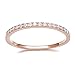 Greendou Fashion Jewelry 2mm 925 Sterling Silver Wedding Band Cubic Zirconia Half Eternity Stackable Engagement Ring Size 5-10 (7, Rose Gold)