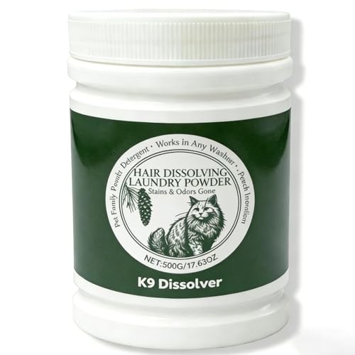 K9 Pet Hair Dissolver Upgraded Higher Hair Dissolution 6-Month Supply Clean Cat Hairs Odor & Residue Based Powder Detergent for Clothes Septic Safe