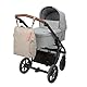 LÄSSIG Baby Wickelrucksack Wickeltasche mit Wickelunterlage, Kinderwagenbefestigung, Netztasche/GRE Conversion Backpack beige