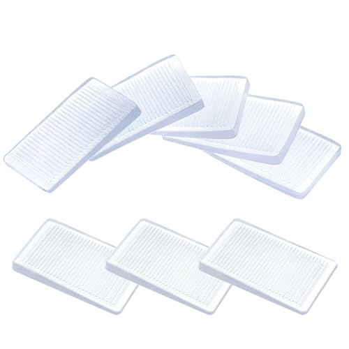 Image of 8 Pack Rubber Door Stop, Wedge Thin Door Stoppers for Bottom of Doors Clear Non-Scratching Doorstops Sturdy Stackable Doors Stops for Home Office School (Clear, 5mm/0.2in)