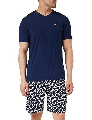 Tommy Hilfiger Herren Pyjama-Set Kurz, Blau (Carbon Navy/Amd Carbon Navy),...