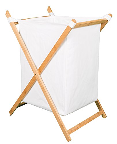 BirdRock Home X Bamboo Hamper | Made of Natural Bamboo | Includes Machine Washable Cotton Canvas Liner | Lightweight for Easy Transportation