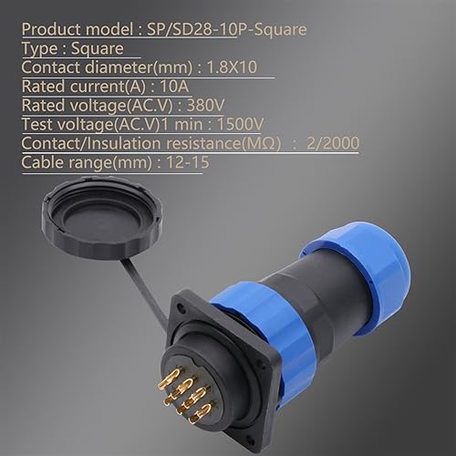 Conector aviación SD28 chasis cuadrado de precisión mecánica para pasos de pared 3