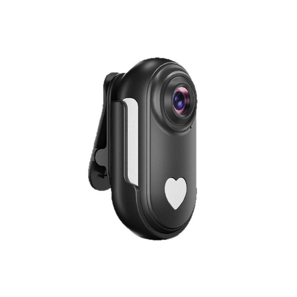 Cámara de acción WiFi para mascotas, HD para mini cámara de salpicadero con control de aplicación, cuerpo ABS compacto para ciclismo al aire libre y monitoreo de mascotas, color negro