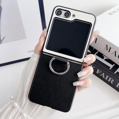 Étui de téléphone avec anneau cuir PU ENILSA premium antichoc Galaxy Z Flip