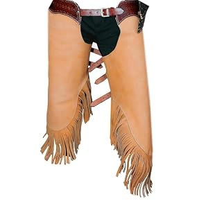 warreplica Leather Western Cowboy Chaps for Men Women|Hunting Riding Chaps Yoke Set Equestrian Horseback Trail Gear Pants