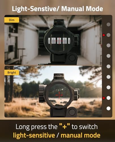 CVLIFE Multi Reticle Auto-Brightness Red Dot and 3X Magnifier Combo,25MM Large Lens Motion Awake Red Dot Sight with Quick Release Mount, Compact Magnifier with Flip-to-Side Mount (red dot) - 5