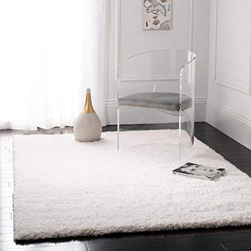 Image of Imra Carpet for Home Bedside Runner Handwoven Fluffy Shag Collection with 2 inch Thickness 2 X 6 Feet (60X180 cm) Color White