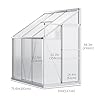 Outsunny 6' x 4' Aluminum Lean-to Greenhouse Polycarbonate Walk-in Garden Greenhouse with Adjustable Roof Vent, Rain Gutter and Sliding Door for Winter, Clear #4