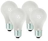 TCP HALOGEN A19 4 PACK. Dimmable, Warm White, 100 Watt Equivalent (only 72w used!) Frosted, Standard Household Light Bulb -442272B4