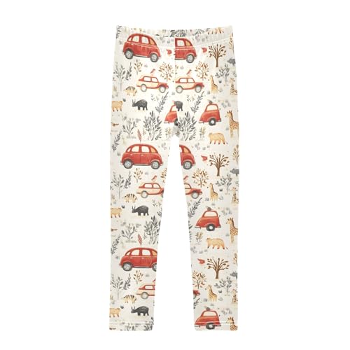 senya Girls Printed Leggings Yoga Pants Seamless Animal Car for Kids in 4t to 10 Years, 4T