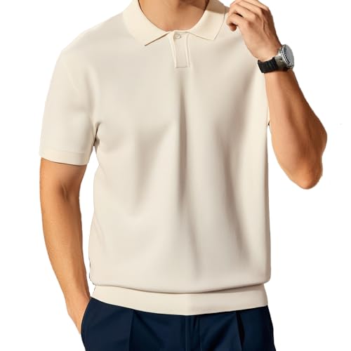 Men's Soft Viscose Blend Short-Sleeve Polo Sweater