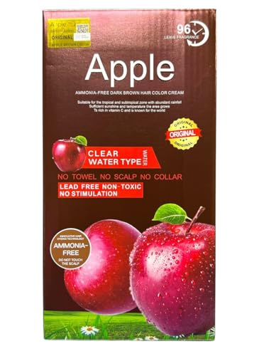 Apple Ammonia-Free Apple Hair Color Cream (A 500ml + B 500ml) | No Ammonia Natural Hair Dye | Safe Hair Coloring Cream for Men and Women | Long-Lasting Nourishing Formula (Dark Brown)
