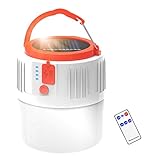 LED Camping Lantern, Solar & USB Rechargeable Camping Light, 4800mAh Power Bank, Portable Light with...