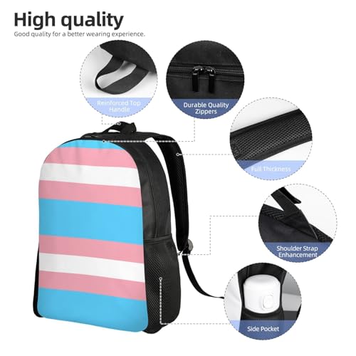 Transgender Pride Flag Backpack Simple Leisure Travel Backpack Outgoing Daypack 16 inch4