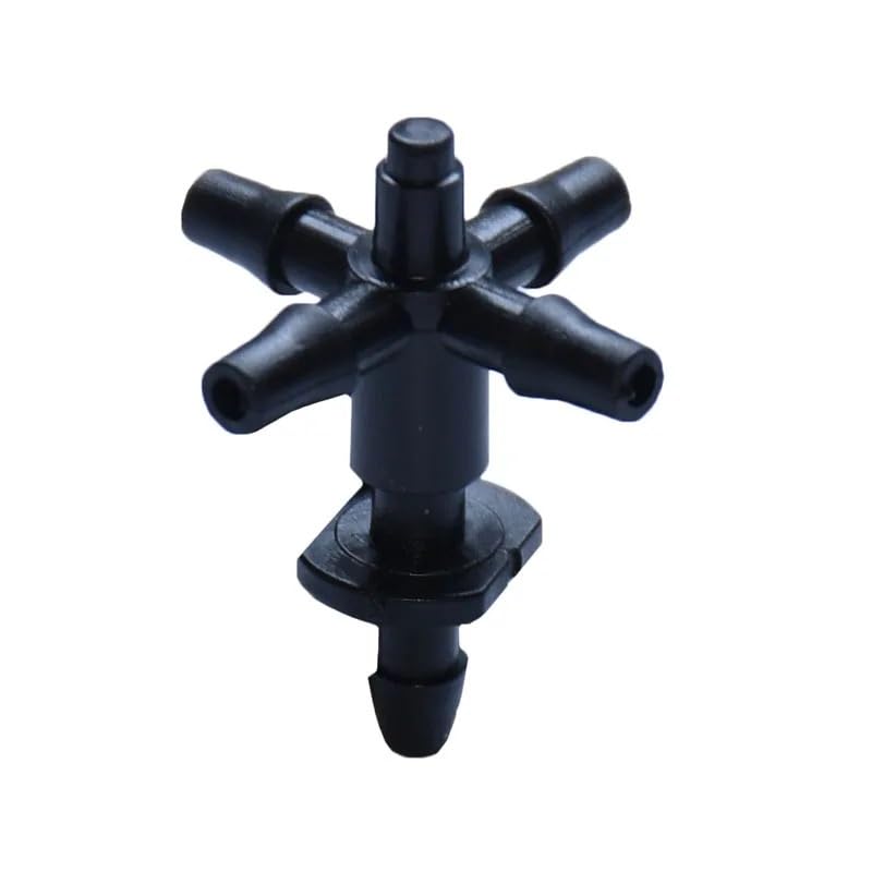 250 Conectores de riego por Goteo de 4 vías, desviador de Agua de 5 vías, Adaptador de Flecha de Goteo, Conector dentado de 1/8"