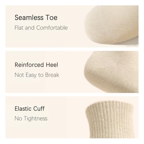 Women's Crew Socks, Seamless Toe,High Elasticity Soft Above Ankle Sock for Women Girls Size 6-104