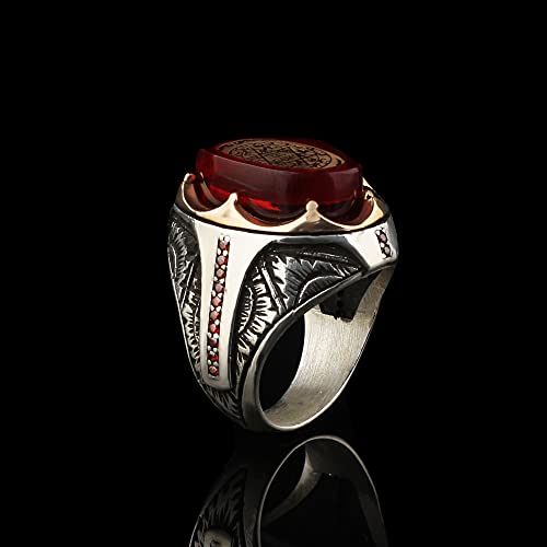 Seal Of Solomon Silver Ring, Amber Stone King Solomon Ring, Suleiman's Star Ring, Star Of David Men Ring, Seal Of Suleiman Jewelry Gifts For Men Handmade Rings Valentines Day Gifts For Him #TOP3