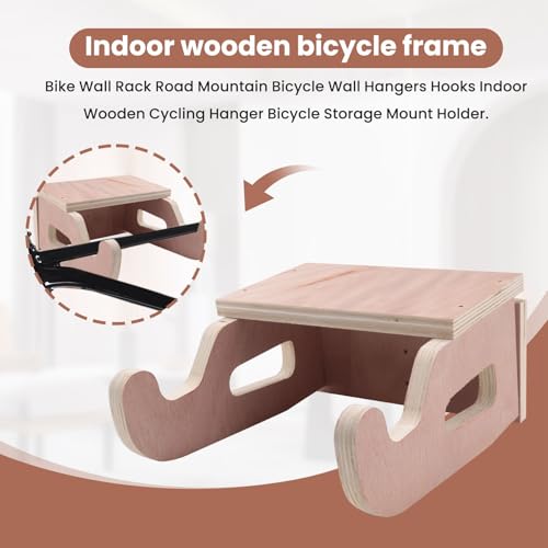 Estante Pared para Bicicleta Colgadores de Madera Interiores Soporte 4