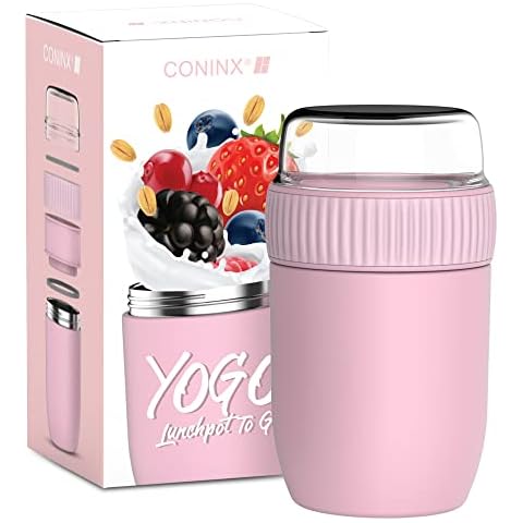 Coninx Termo para Comida Fría o Caliente de Acero Inoxidable con Doble Pared Cover