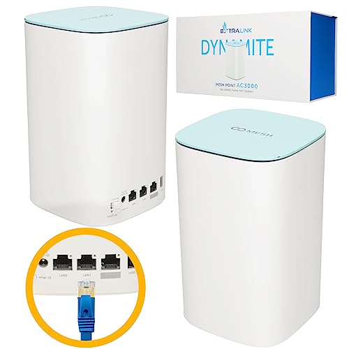 Extralink Dynamite C31, Router Mesh, Punto di Accesso WiFi, Ripetitore WiFi, Doppia Banda(5GHz/ 2.4GHz), 3000Mb/s, MU-MIMO, Sistema WiFi Mesh domestic