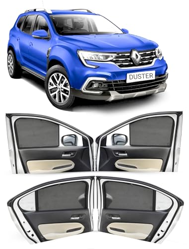 Image of Autofact Car Sunshades for Renault Duster, UV Protection, Useful Car Accessories, Custom fit Sun Shades for Side Windows, Set of 6