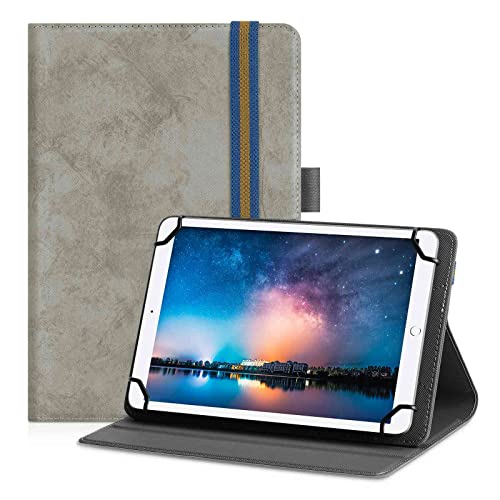UrbanX Universal Case for 9-11 inch Tablet,Stand Folio Tablet Case Protective Cover Compatible with G Pad III 10.1 FHD Touchscreen Tablet, Adjustable Fixing Band and Multiple Angles-Stone Gray