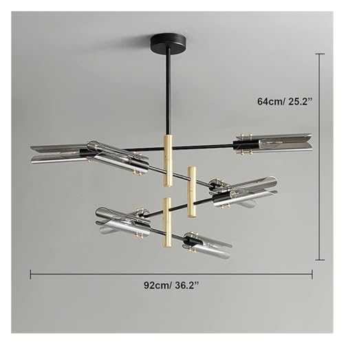 Lustre spoutnik industriel plafonnier 8 lampes bras rotatifs luminaire suspendu cuisine chambre