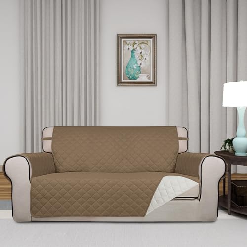 image for PureFit Reversible Quilted Sofa Cover, Water Resistant Slipcover Furni