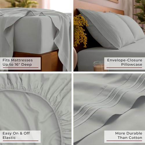 Image of Mellanni Queen Sheets Set - 4 PC Iconic Collection Bedding - Hotel Luxury, Extra Soft, Cooling Bed Sheets - Wrinkle, Fade, Stain Resistant (Queen, Spa Mint)