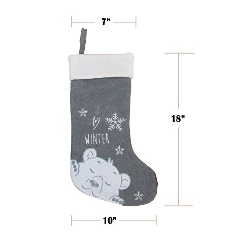 Bamboomn 3 Pcs Set 18" Classic Hand Embroidered Sequined Cute Animal Christmas Stocking, Assortment 98 #TOP3