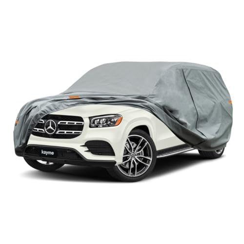 Image of Kayme Heavy Duty SUV Car Cover Custom Fit Mercedes Benz GLS 350 450 580 600 /AMG GLS 63 /Maybach GLS 600​ ​ Waterproof All Weather for Automobiles, Full Exterior Covers Sun Rain UV Protection.