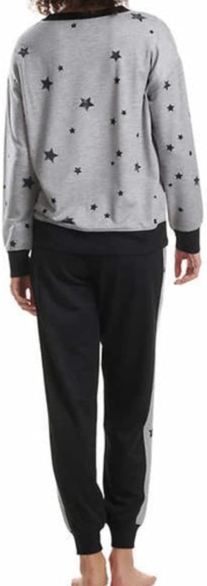Splendid Women's 2-Piece Pajama Set Long Sleeve Crewneck Top Jogger Pants (XX-Large, Grey Heather Star) - Image 2