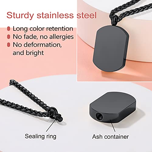 FindChic Personalized Urn Necklaces for Ashes Vertical Bar/Moon Cat/Sand Clock/Dog Claw Pendant Stainless Steel/18K Gold Plated/Black Waterproof Keepsake Cremation Jewelry with Funnel, with Gift Box3