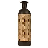 Vailla® Vase für pampasgras groß 60cm | Hohe Bodenvase | Schwarz/golden Metallvase | Boho Dekoration für Wohnzimmer, Esszimmer, Schlafzimmer