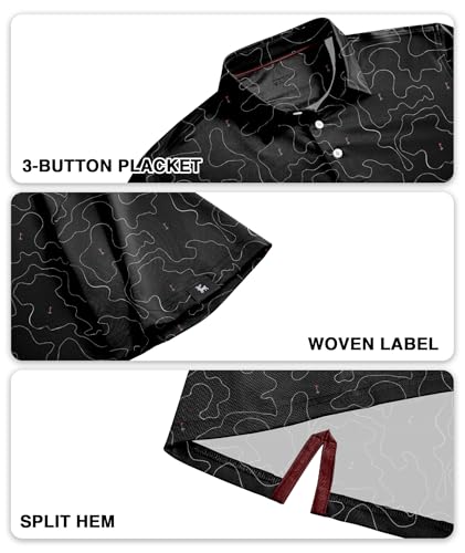 ZITY Golf Shirts for Men Short Sleeve Print Polo Shirt Moisture Wicking Regular Fit Casual Beach Polo4