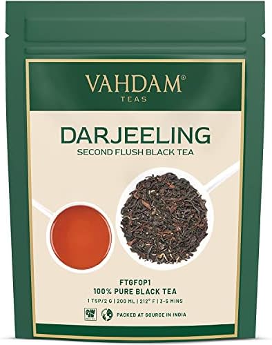 VAHDAM, Darjeeling Black Tea Leaves from Himalayas, (170+ Cups) 340g | 100% Certified Pure Unblended Darjeeling Tea | FTGFOP1 Grade Loose Leaf Tea | Packed & Shipped from India