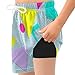 Pigsaly Boys Swim Board Shorts with Boxer Brief Triangle Disco Party Retro Vintage 80s Or 90s Fashion Boys Swim Trunks 9-11Y Multicolor