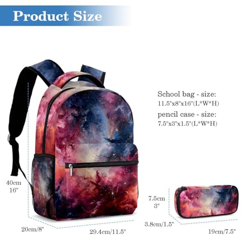 Sac à dos galaxie rose solide et imperméable contre la pluie - 2