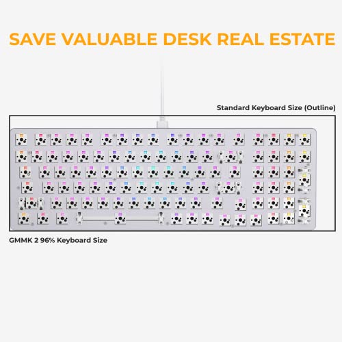 Structure de clavier gamer GMMK 2 blanc 96% pour espace de travail et jeu vidéo - 5