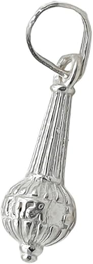 Sahiba Gems Pure Silver/Chandi Lord Bajrang Bali Hanuman Ji Gada Pendant For Men/Boys (Hanuman Gada Locket)