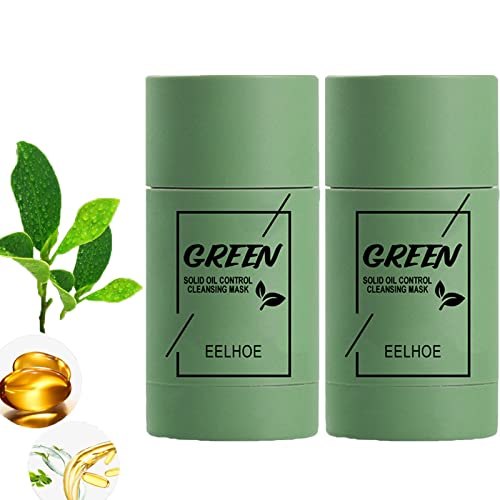 Green Tea Mask Stick for Face, Green Tea Detoxing Pore Cleaner, Green Mask Stick for Face Blackhead Removal, Green Tea Mask Stick Blackhead Remover Pore Strips Combo Pack (Green Tea-2)