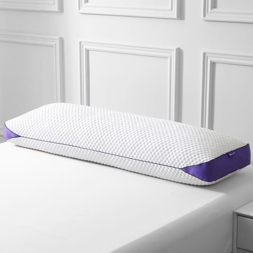 HOMELAB Adjustable Shredded Memory Foam Body Pillow, Cooling Long Pillow with Washable Cover, Full...