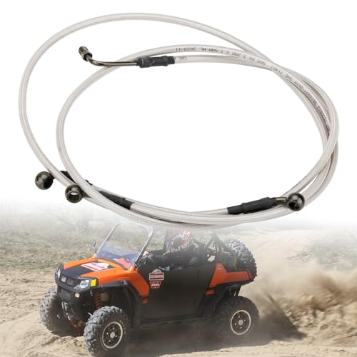 Image of RZR Extended Brake Lines Compatible with Polaris RZR 800 900 570 XP | Front & Rear, Compatible with +4 inch +5 inch +6 inch Lift Kits, Easy to Install, Metal Wire Braided Layer, Preventing Brake Fluid Leaks